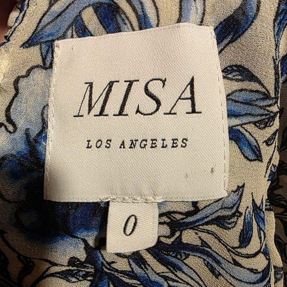 Nwot Misa Los ANGELES Floral Blue and White Women's Dress 0 - Picture 14 of 15